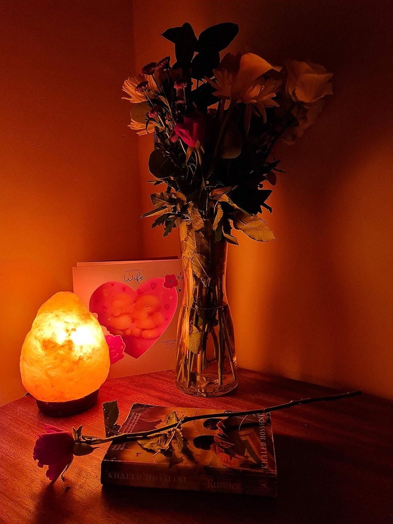 Needs&Gifts Himalayan Salt Lamp, Natural Crystal Rock Lamp Pink Light, Hand Crafted Wooden Base Direct from Foothills of The Himalayas Home Decor, Dimmable lamp Pinkish-orange 4-7LB (N23) - Image 2